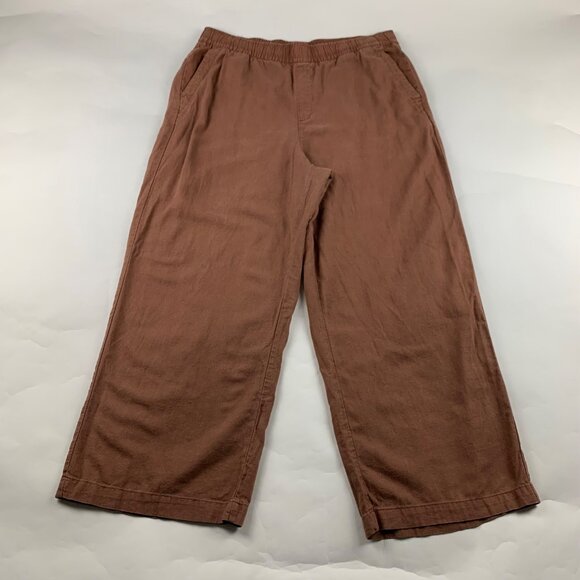 Old Navy Maplewood Brown Linen Blend Wide Leg Lounge Pant L - Picture 1 of 9